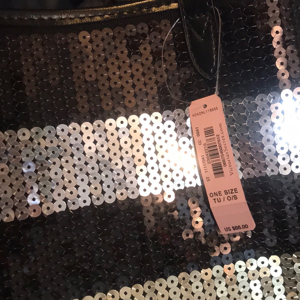 🆕Victoria’s Secret Black Sequin Tote Purse BONUS - Picture 6 of 6